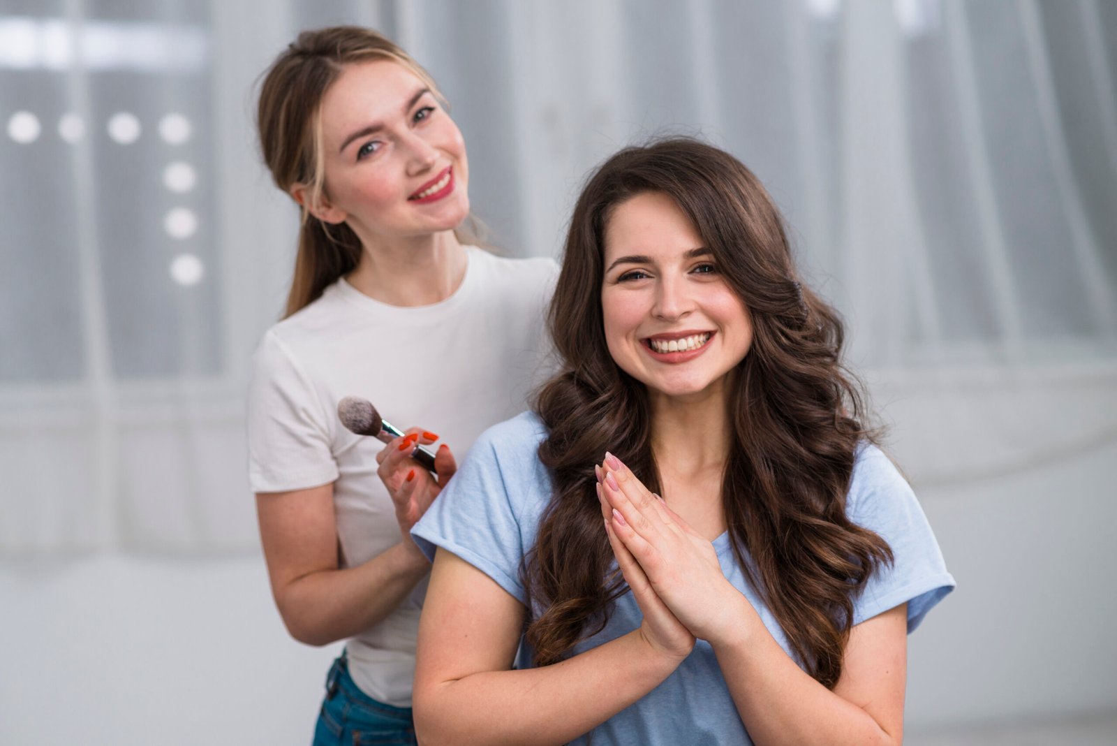 Smiling woman with youthful skin (stock or real client)